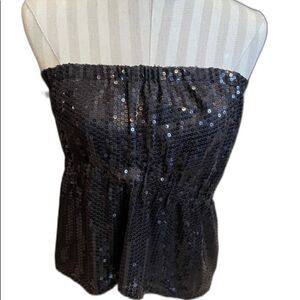 🎃- VICTORIA’S SECRET Strapless Black Sequin Top!